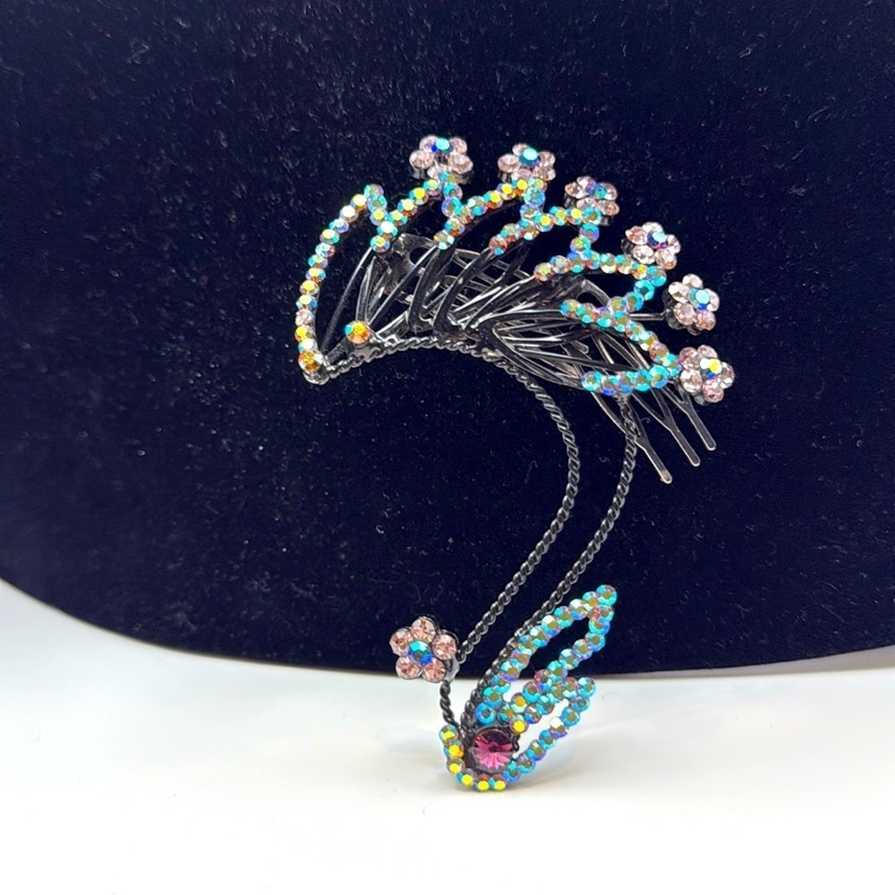 Art Deco Crystal Rhinestone Hair Comb Vintage Accessory - Picture 5 of 6